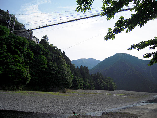 下からの谷瀬の吊り橋